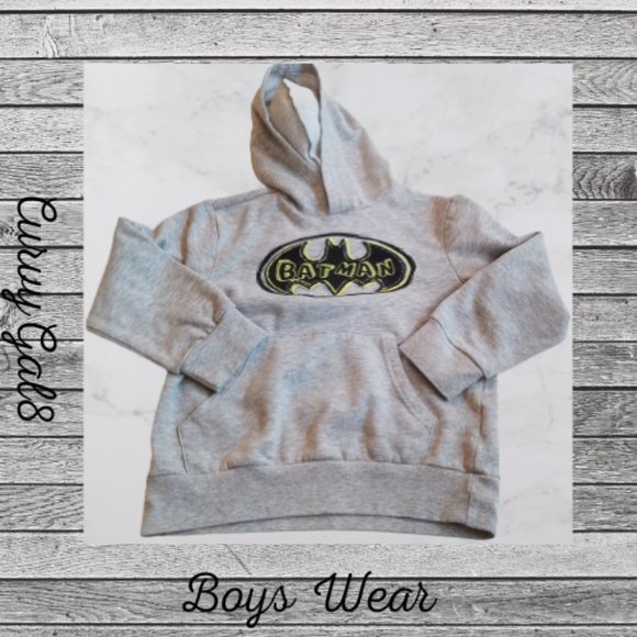 Batman Other - Boys Gray Batman Pullover Hoodie Sizes M & L